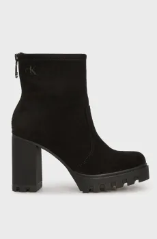 Женские черные ботильоны HEEL PLATFORM ZIP BOOT SS Черный 39 Calvin Klein YW0YW01601