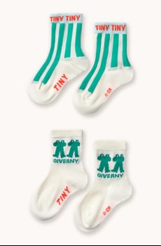 Детские носки Tinycottons EMERALD STRIPES & FROG MEDIUM SOCKS