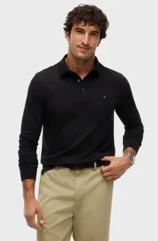 Мужское черное поло 1985 SLIM Черный XL Tommy Hilfiger MW0MW20182