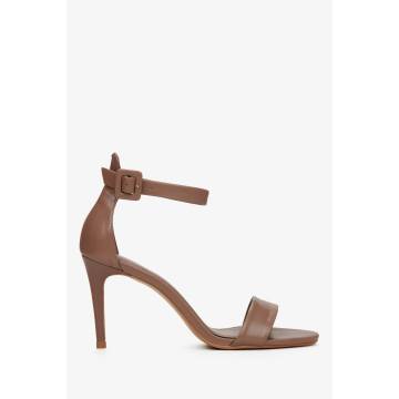 Босоніжки Ankle strap шкіряні коричневі Estro ER00115231 Босоніжки Ankle strap шкіряні коричневі Estro ER00115231
