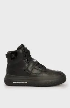 Женские черные кожаные кроссовки KLJ KUP Strap Hi Mix Черный 36 Karl Lagerfeld KLJ64845