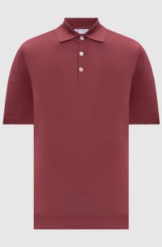 Розовое поло с окантовкой