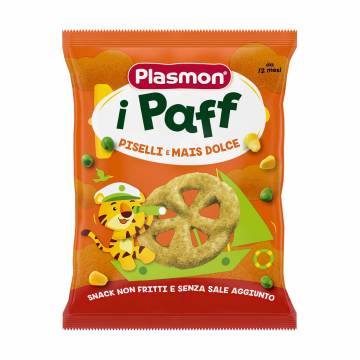 Детские кукурузные снеки Plasmon Baby Puffs Горох и кукуруза, от 1 года, 15 г Детские кукурузные снеки Plasmon Baby Puffs Горох и кукуруза, от 1 года, 15 г