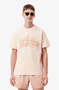 Мужская розовая футболка Розовый M-L Lacoste TH0284GXI