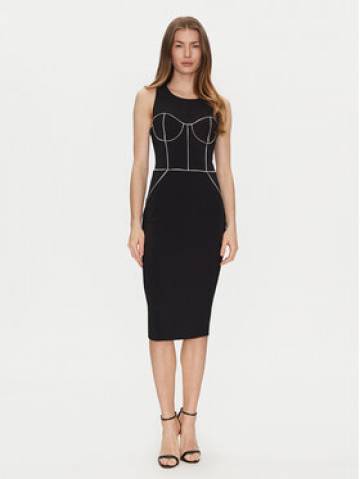 Elisabetta Franchi Коктейльна сукня AB-724-51E2-V440 Чорний Slim Fit Elisabetta Franchi Коктейльна сукня AB-724-51E2-V440 Чорний Slim Fit