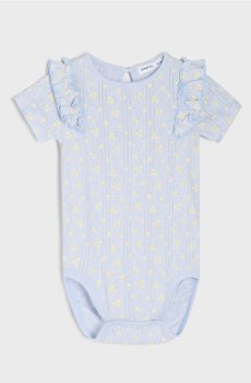 Бавовняне боді з декоративними воланами - Фіолетовий