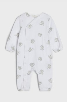 Бавовняний сліп із принтом слонів - білий