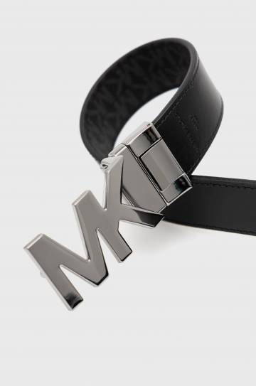 Двухсторонний кожаный ремень Michael Kors мужской цвет чёрный Двухсторонний кожаный ремень Michael Kors мужской цвет чёрный