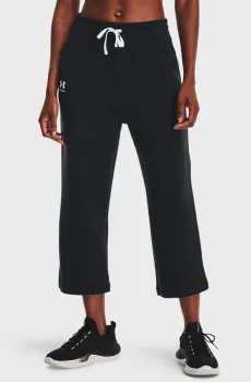 Женские черные спортивные брюки UA Rival Terry Flare Crop Черный S Under Armour 1377000-001