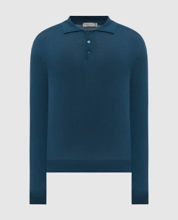 Голубое поло из шерсти