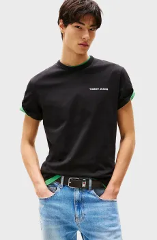 Мужская черная футболка TJM SLANTED CREST GRAPHIC Черный M Tommy Jeans DM0DM21388