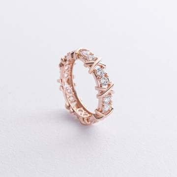 Кольцо "Rosie" с фианитами (красное золото) к08096 Кольцо "Rosie" с фианитами (красное золото) к08096