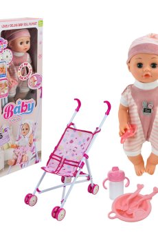 Игровой набор Shantou Jinxing Кукла с коляской и аксессуарами, от 3 лет (151D)