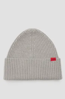 Мужская серая шерстяная шапка Серый ONESIZE HUGO 50524570;047