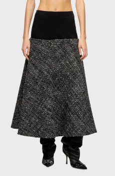 Женская черная твидовая юбка O-GRACE Черный 42 Diesel A20621 0EPCS
