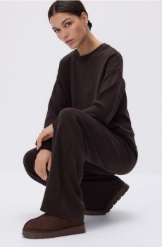 Reserved - Брюки з широкими штанинами - темно коричневий - 610GA-89X