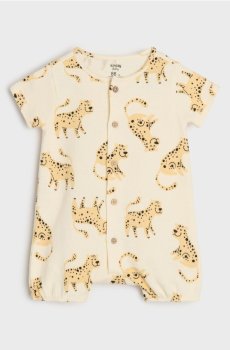 Рампер з леопардовим принтом і застібкою на ґудзики - різнобарвний