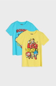 Бавовняні футболки з принтом Sonic the Hedgehog - різнобарвний