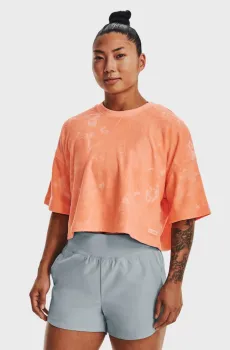 Женский персиковый топ Journey Terry SS Оранжевый S Under Armour 1376914-868