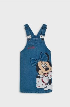 Джинсова сукня на бретелях з 3D бантом Minnie Mouse - синій