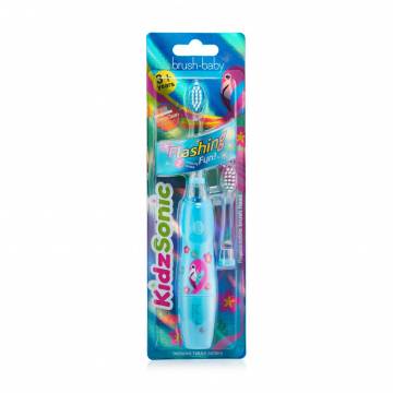 Детская электрическая зубная щетка Brush-Baby KidzSonic Flamingo от 3 лет, 1 шт Детская электрическая зубная щетка Brush-Baby KidzSonic Flamingo от 3 лет, 1 шт