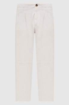 Бежевые брюки в тканом узоре