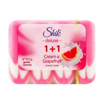 Крем-мыло твердое Shik Deluxe 1+1 Cream Soap Крем и грейпфрут, 4*90 г Крем-мыло твердое Shik Deluxe 1+1 Cream Soap Крем и грейпфрут, 4*90 г