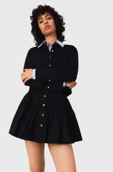 Женская темно-синяя плиссированная юбка Синий 36 MAJE MFPJU01492_Navy