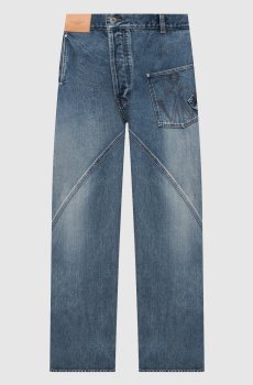 Синие джинсы с логотип патч