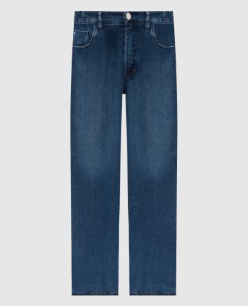 Синие джинсы с эффектом потертости