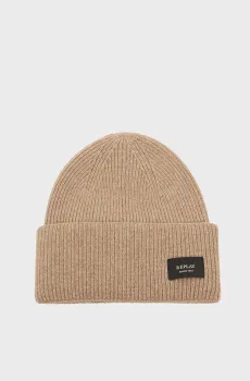 Бежевая шерстяная шапка Бежевый ONESIZE Replay AX4312.003.A7097