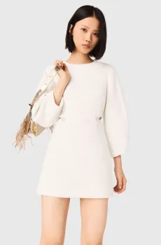 Женское белое твидовое платье Белый 36 MAJE MFPRO04567_Ecru