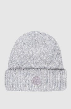 Голубая шапка с шерстью альпаки