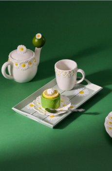 Контейнер з квітковим мотивом - світло-зелений