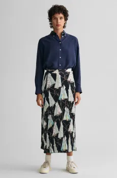 Женская темно-синяя плиссированная юбка с узором SALING PRINT PLEATED Синий 36 Gant 4400091