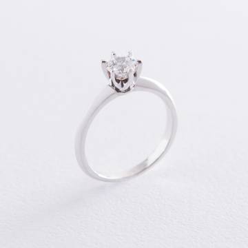 Помолвочное кольцо в белом золоте (куб. цирконий Swarovski) к06315 Помолвочное кольцо в белом золоте (куб. цирконий Swarovski) к06315