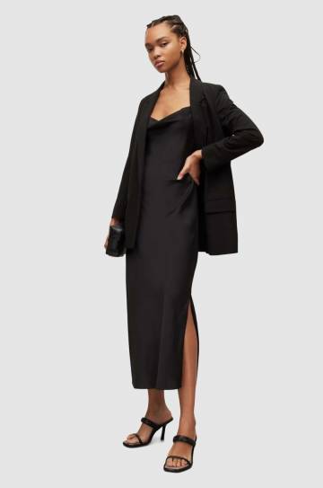 Платье AllSaints цвет чёрный midi прямая Платье AllSaints цвет чёрный midi прямая