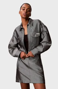 Женская серая джинсовая куртка DENIM SHINE Серый M Calvin Klein Jeans LV047E715G