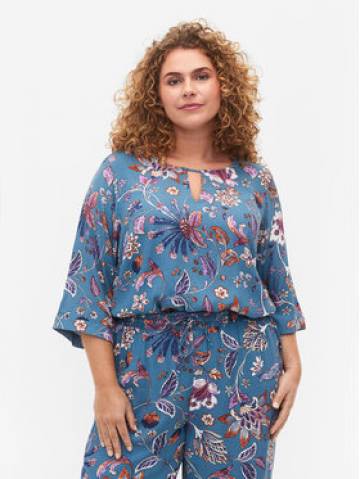 Zizzi Блузка V00040E Голубий Loose Fit Zizzi Блузка V00040E Голубий Loose Fit