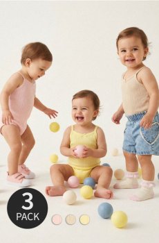 Бавовняне боді на бретелях 3 pack - пастельний рожевий