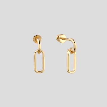 Серебряные серьги с позолотой Minimal ВС-578з Серебряные серьги с позолотой Minimal ВС-578з