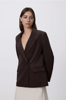 Reserved - Блейзер із тканини з додаванням вовни - темно коричневий - 563KK-89X