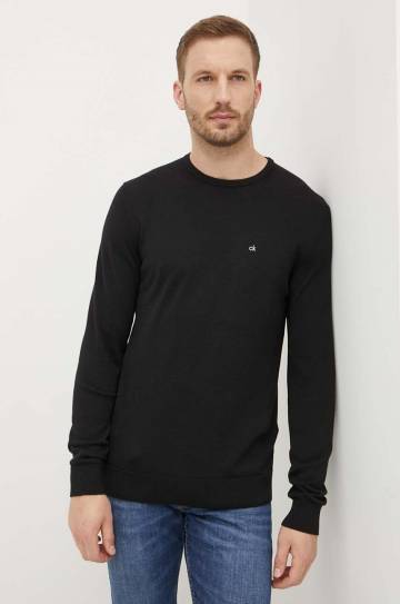 Свитер с примесью шелка Calvin Klein цвет чёрный лёгкий K10K113549 Свитер с примесью шелка Calvin Klein цвет чёрный лёгкий K10K113549
