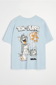 Бавовняна футболка з коротким рукавом Tom and Jerry - блакитний