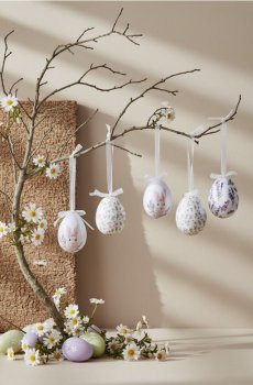 Набір великодніх декоративних яєць для підвішування, 5 шт. - різнобарвний