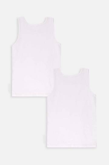 Детский хлопковый топ Coccodrillo 2 шт цвет белый BASIC UNDERWEAR Детский хлопковый топ Coccodrillo 2 шт цвет белый BASIC UNDERWEAR