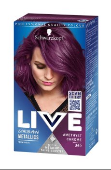 Стойкая крем-краска для волос Schwarzkopf LIVE Urban Metallics, U69 Amethyst Chrome, 142.5 мл