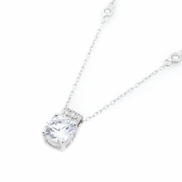 Серебряное колье с фианитом 18265 Серебряное колье с фианитом 18265