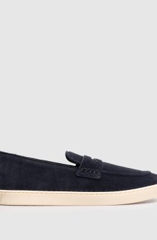 Синие замшевые лоферы