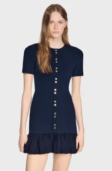 Женское темно-синее платье Синий 34 Sandro SFPRO04913_Midnight Blue